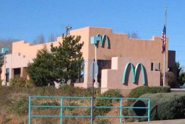 Only one McDonald’s in the world has turquoise arches. Sedona, AZ thought yellow clashed with the natural red rock.